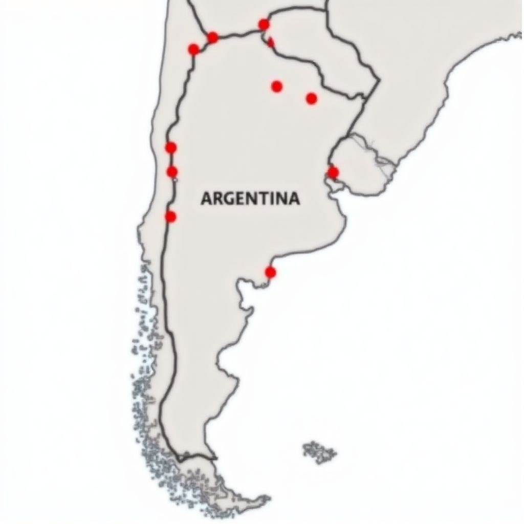 Mapa de estaciones YPF en Argentina
